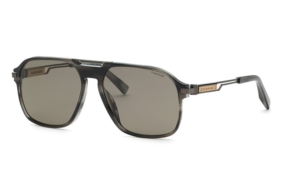 Chopard SCH347 - 6X7P - 58 - MIT POLARISIERTEN GLÄSERN Sonnenbrillen Grau Pilot (Aviator)