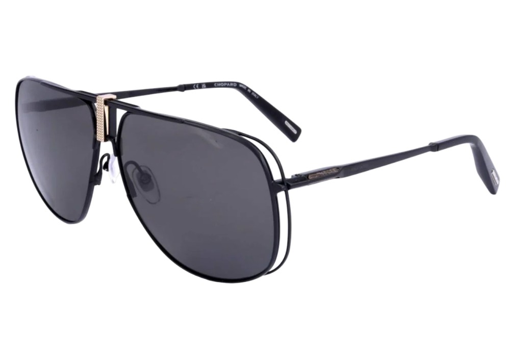 Chopard SCHG91V WOOD - 530P - 65 - MIT POLARISIERTEN GLÄSERN Sonnenbrillen Schwarz Pilot (Aviator)