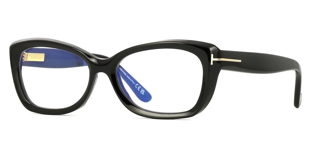 Tom Ford TF6046-B ECO - 001 - 55 - MIT BLAU-VIOLETTEM LICHTFILTER-GLÄSERN Brillenfassungen Schwarz