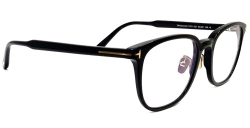 Tom Ford TF6053-D-B ECO - 001 - 53 - MIT BLAU-VIOLETTEM LICHTFILTER-GLÄSERN Brillenfassungen Schwarz Panto / Abgerundet
