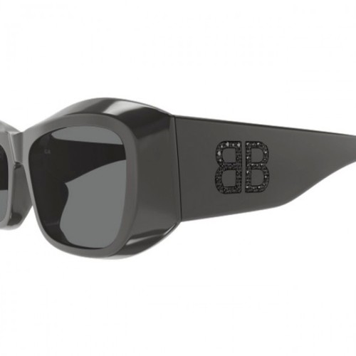 Balenciaga BB0397SA - 004 - 54 Sonnenbrillen Grau Eckig