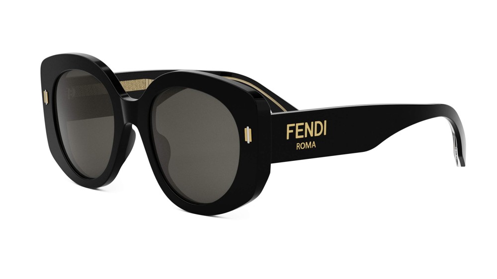 Fendi FE40137I - 01A - 51 Sonnenbrillen Schwarz Rund