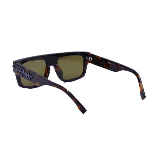 Fendi FE40091U - 53E - 54 Sonnenbrillen Havana Flacher Oberteil