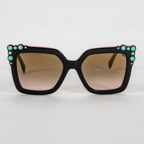 Fendi FF 0260/S - 3H253 - 52 Sonnenbrillen Schwarz Kissenform (Abgerundet)