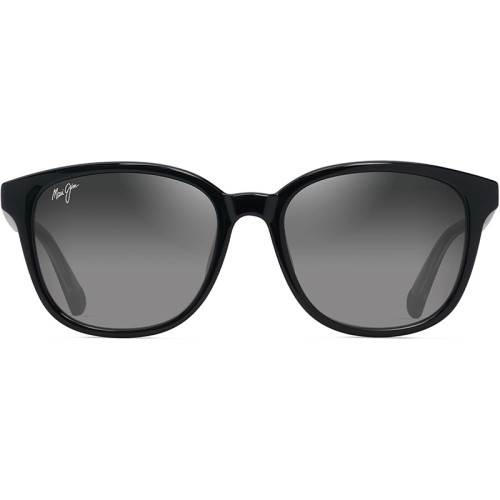 Maui Jim MJ0647SA KU'IKAHI AF - 001 - 55 - MIT POLARISIERTEN GLÄSERN Sonnenbrillen Schwarz Kissenform (Abgerundet)