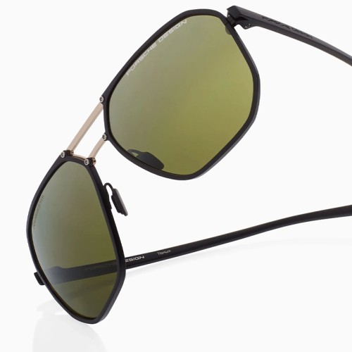 Porsche Design P8971 - A - 61 - MIT POLARISIERTEN GLÄSERN Sonnenbrillen Schwarz Pilot (Aviator)