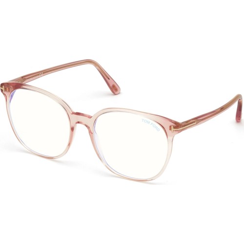 Tom Ford TF5671-B - 072 - 56 - MIT BLAU-VIOLETTEM LICHTFILTER-GLÄSERN Brillenfassungen Rosa Kissenform (Abgerundet)