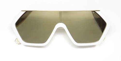 Philipp Plein SPP047 HEXAGON CAMOU - 3GFG Sonnenbrillen Weiß Flacher Oberteil