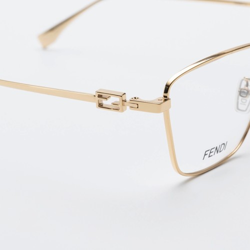 Fendi FE50071U - 030 - 57 Brillenfassungen Gold Eckig
