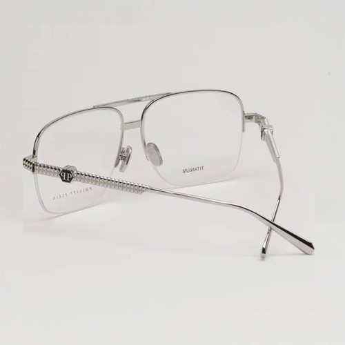 Philipp Plein VPP063W ROCK SUPERHERO - 0589 - 60 Brillenfassungen Silber Pilot (Aviator)