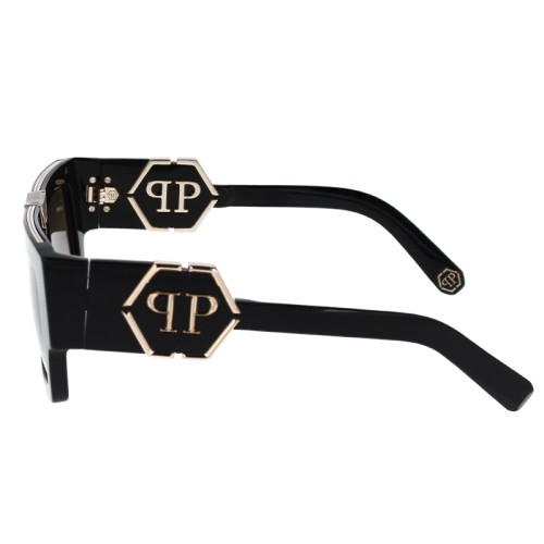 Philipp Plein SPP092 GLOOM - 0700 - 50 Sonnenbrillen Schwarz Eckig