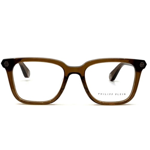 Philipp Plein VPP015 FIRST TOUCH - 03GE - 53 Brillenfassungen Braun Eckig