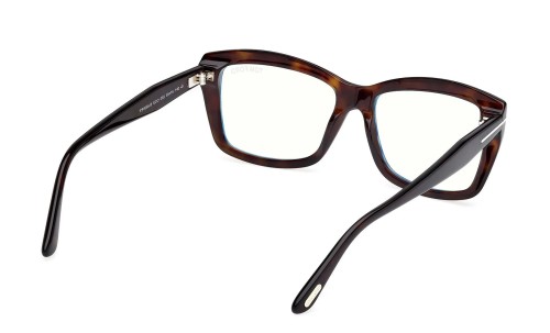 Tom Ford TF6065-B ECO - 052 - 55 - MIT BLAU-VIOLETTEM LICHTFILTER-GLÄSERN Brillenfassungen Havanna Eckig