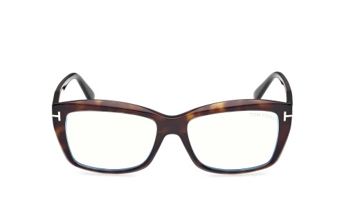 Tom Ford TF6065-B ECO - 052 - 55 - MIT BLAU-VIOLETTEM LICHTFILTER-GLÄSERN Brillenfassungen Havanna Eckig