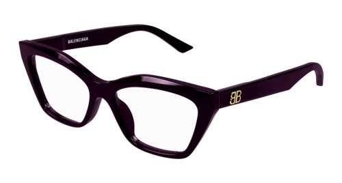 Balenciaga BB0342O - 007 - 55 Brillenfassungen Lila Cat Eye