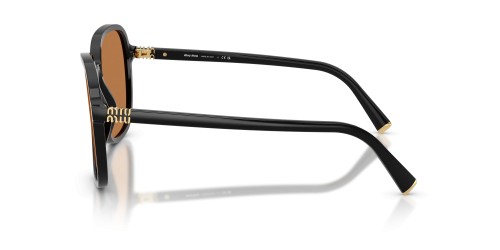 MIU MIU MU B01S - 16K90Q - 58 Sonnenbrillen Schwarz Kissenform (Abgerundet)