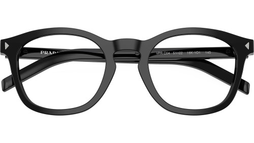 PRADA PR C04V - 16K1O1 - 51 Brillenfassungen Schwarz Kissenform (Abgerundet)