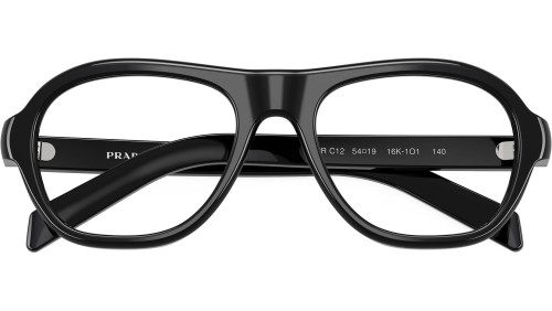 PRADA PR C12V - 16K1O1 - 54 Brillenfassungen Schwarz Pilot (Aviator)