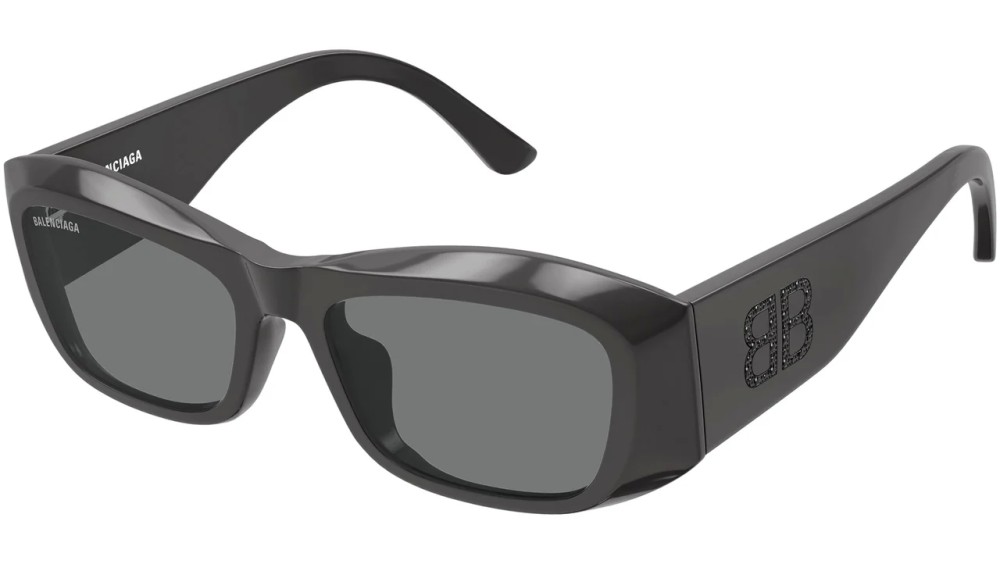 Balenciaga BB0397SA - 004 - 54 Sonnenbrillen Grau Eckig