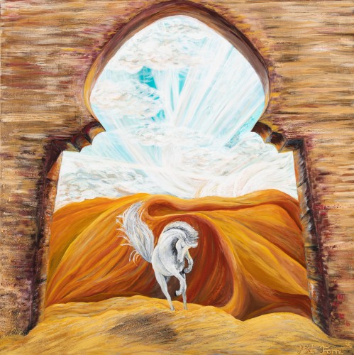 Fanni Mikó - Gemälde - KEYHOLE - 2023, ACRYLIC, CANVAS - 100 X 100