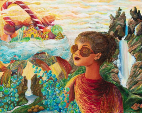 Fanni Mikó - Gemälde - CANDY WORLD - 2023, ACRYLIC, CANVAS - 80 X 100