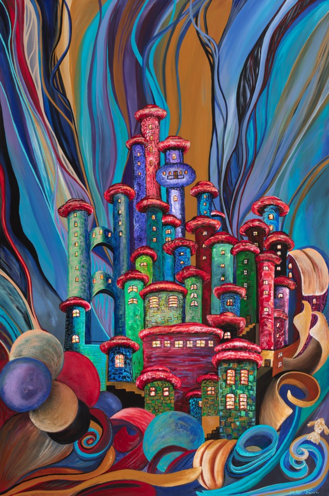 Fanni Mikó FLOATING CITY - 2024, ACRYLIC, CANVAS - 120 X 80 Gemälde