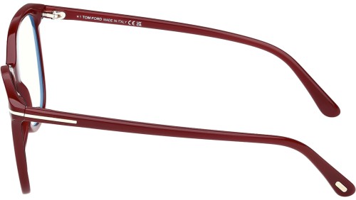 Tom Ford TF6089-B - 069 - 54 - MIT BLAU-VIOLETTEM LICHTFILTER-GLÄSERN Brillenfassungen Burgunder Kissenform (Abgerundet)