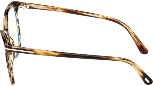 Tom Ford TF6089-B - 055 - 54 - MIT BLAU-VIOLETTEM LICHTFILTER-GLÄSERN Brillenfassungen Havanna Kissenform (Abgerundet)