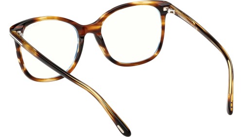 Tom Ford TF6089-B - 055 - 54 - MIT BLAU-VIOLETTEM LICHTFILTER-GLÄSERN Brillenfassungen Havanna Kissenform (Abgerundet)