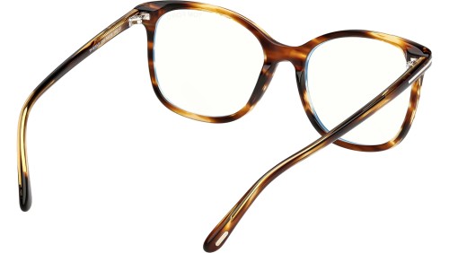 Tom Ford TF6089-B - 055 - 54 - MIT BLAU-VIOLETTEM LICHTFILTER-GLÄSERN Brillenfassungen Havanna Kissenform (Abgerundet)