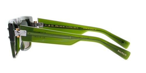 Balmain BPS-116 B-III - C - 56 Sonnenbrillen Grün Flacher Oberteil