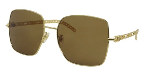 Gucci GG0724S WITHOUT CHAIN - 002 - 61 Sonnenbrillen Gold Eckig