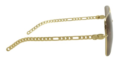 Gucci GG0724S WITHOUT CHAIN - 002 - 61 Sonnenbrillen Gold Eckig