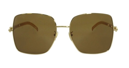 Gucci GG0724S WITHOUT CHAIN - 002 - 61 Sonnenbrillen Gold Eckig
