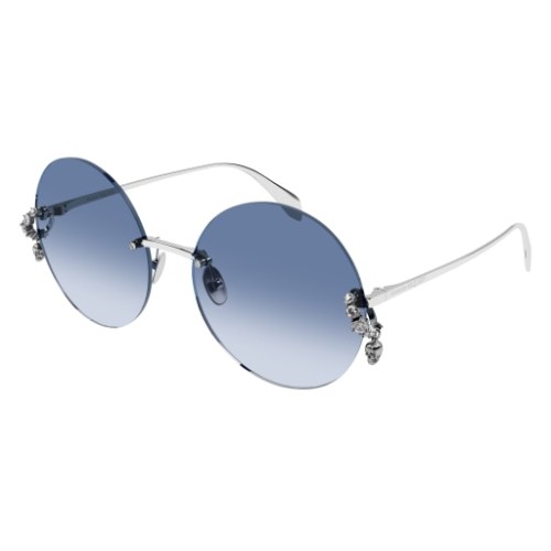 Alexander McQueen AM0418S - 003 - 62 Sonnenbrillen Silber Rund