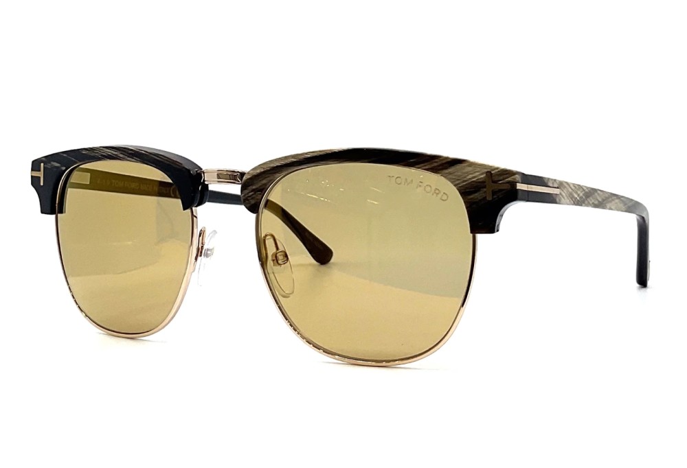 Tom Ford TOM N.17-Private Collection REAL HORN - 63H - 53 - MIT PHOTOCHROMEN GLÄSERN Sonnenbrillen Schwarz Browline (Augenbrauenlinie)