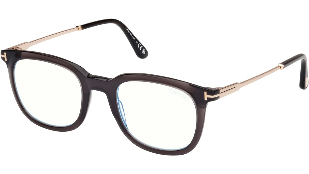 Tom Ford FT5904-B - 005 - 50 - MIT BLAU-VIOLETTEM LICHTFILTER-GLÄSERN Brillenfassungen Eckig