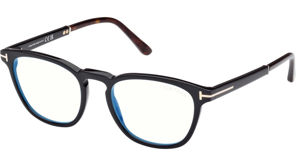 Tom Ford FT5890-B - 005 - 51 - MIT BLAU-VIOLETTEM LICHTFILTER-GLÄSERN Brillenfassungen Rund