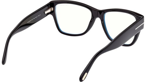 Tom Ford FT5878-B - 001 - 55 - MIT BLAU-VIOLETTEM LICHTFILTER-GLÄSERN Brillenfassungen Schwarz Cat Eye