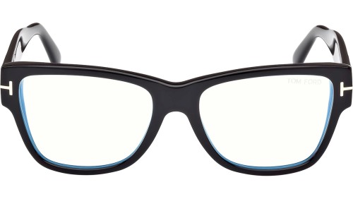 Tom Ford FT5878-B - 001 - 55 - MIT BLAU-VIOLETTEM LICHTFILTER-GLÄSERN Brillenfassungen Schwarz Cat Eye