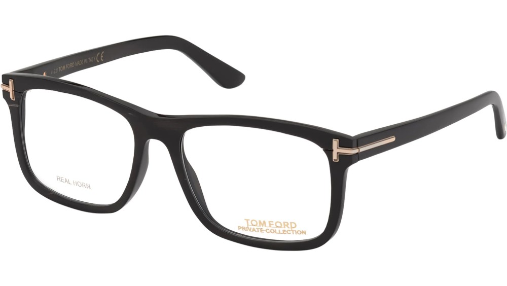 Tom Ford FT5719-Private Collection REAL HORN - 063 - 54 Brillenfassungen Schwarz Eckig