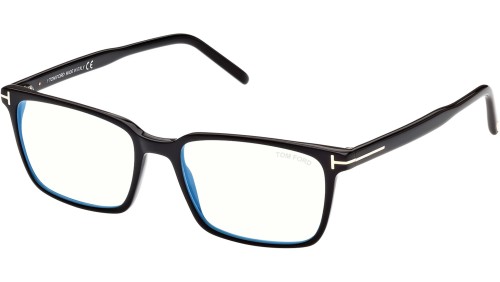 Tom Ford FT5802-B - 001 - 53 - MIT BLAU-VIOLETTEM LICHTFILTER-GLÄSERN Brillenfassungen Eckig