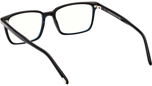 Tom Ford FT5802-B - 001 - 53 - MIT BLAU-VIOLETTEM LICHTFILTER-GLÄSERN Brillenfassungen Eckig