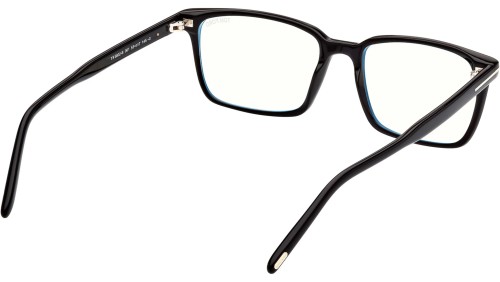 Tom Ford FT5802-B - 001 - 53 - MIT BLAU-VIOLETTEM LICHTFILTER-GLÄSERN Brillenfassungen Eckig
