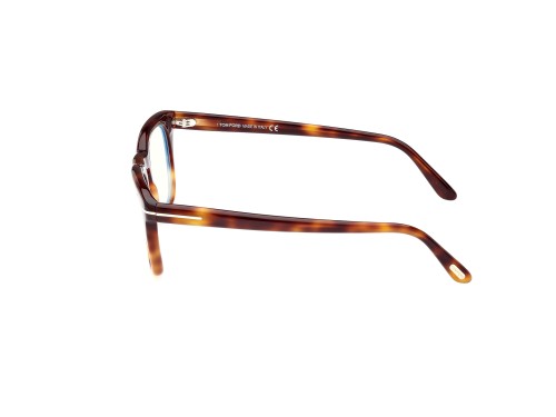 Tom Ford FT5870-B - 056 - 50 - MIT BLAU-VIOLETTEM LICHTFILTER-GLÄSERN Brillenfassungen Havanna Eckig