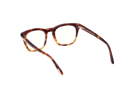 Tom Ford FT5870-B - 056 - 50 - MIT BLAU-VIOLETTEM LICHTFILTER-GLÄSERN Brillenfassungen Havanna Eckig
