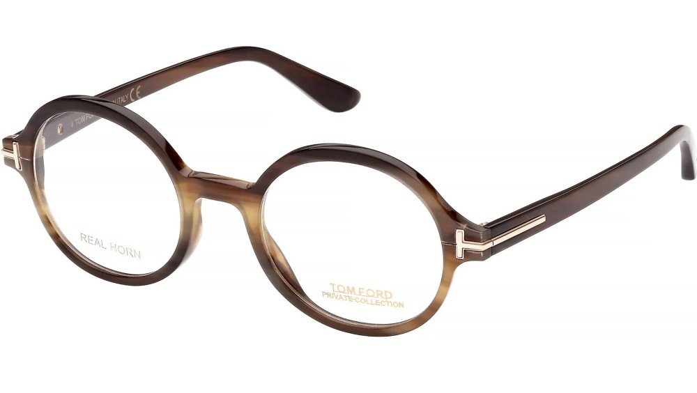 Tom Ford FT5850-Private Collection REAL HORN - 064 - 47 Brillenfassungen Rund