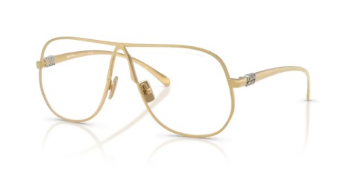MIU MIU A56S - 5AK08N - 66 - MIT BLAU-VIOLETTEM LICHTFILTER-GLÄSERN Sonnenbrillen Gold Pilot (Aviator)