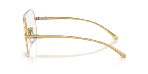 MIU MIU A56S - 5AK08N - 66 - MIT BLAU-VIOLETTEM LICHTFILTER-GLÄSERN Sonnenbrillen Gold Pilot (Aviator)