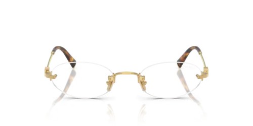 MIU MIU MU A54S - 5AK08N - 51 - MIT BLAU-VIOLETTEM LICHTFILTER-GLÄSERN Sonnenbrillen Gold Oval